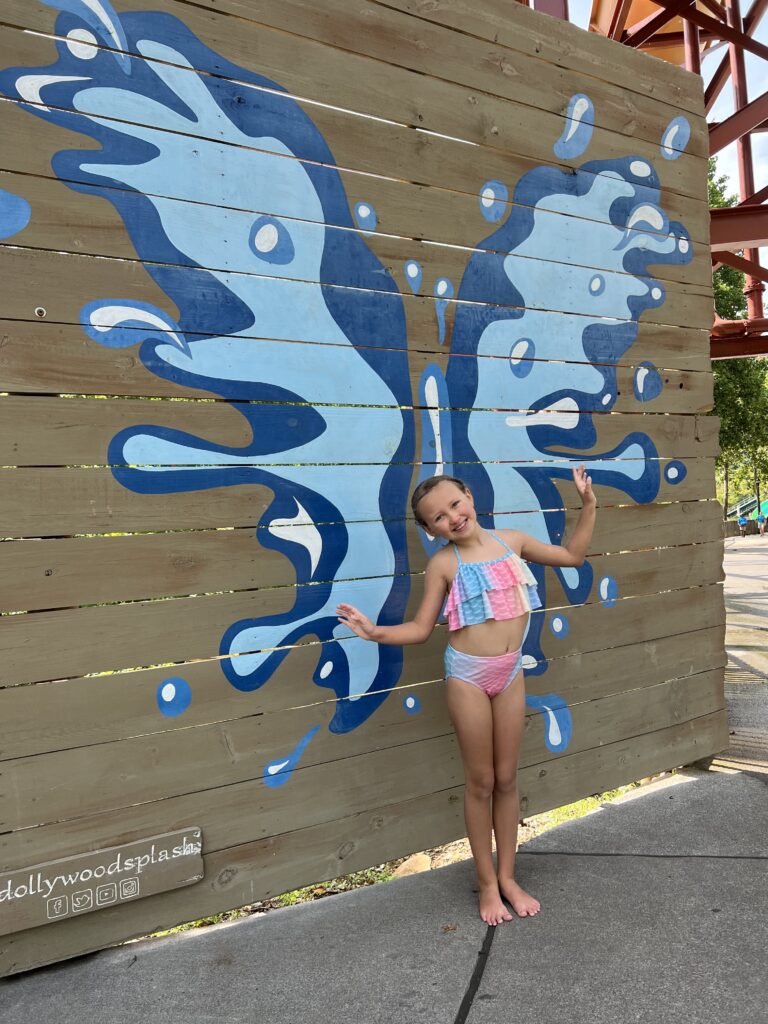 Butterfly mural in Pigeon Forge at Dollywood's Splash Country Waterpark